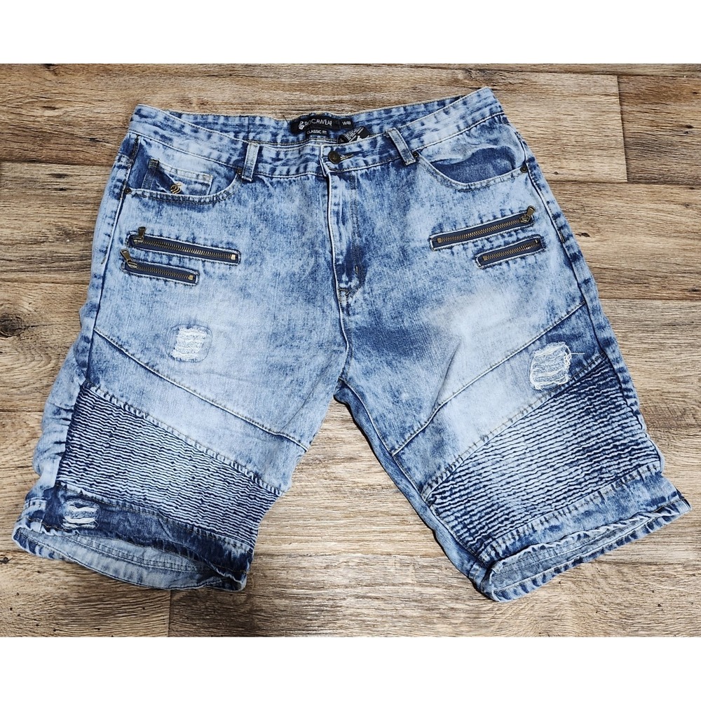 Vintage Rocawear denim Shorts Skater Hip Hop Y2K Size 40 Old School Zipper Short